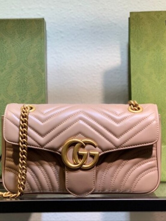 Gucci Handbags - G U C C I Matelasse Mini GG Marmont Shoulder Bag Porcelain Rose